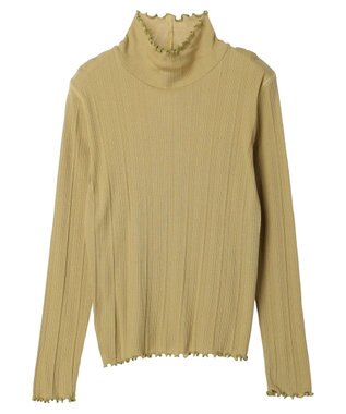 earth music&ecology コットンシアータートルネックプルオーバー Yellow