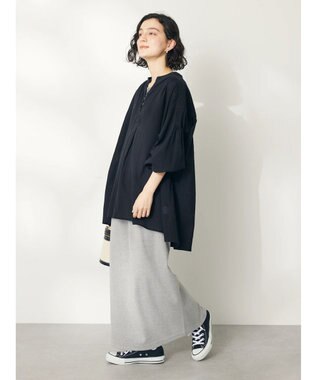 CRAFT STANDARD BOUTIQUE ジョーゼットスキッパーシャツ Black