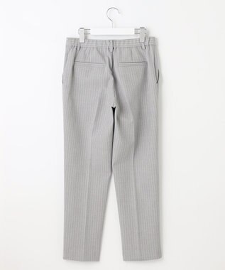自由区 【XSサイズ～/洗える】TRギャバ ストライプ テーパードパンツ ライトグレー系1