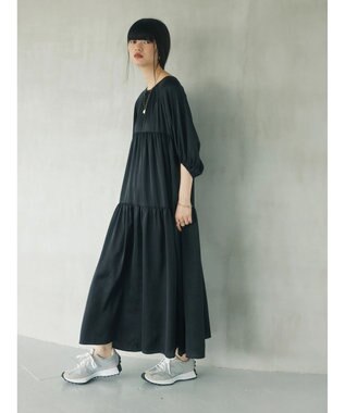 Green Parks armonia．ティアード切り替えワンピース Black