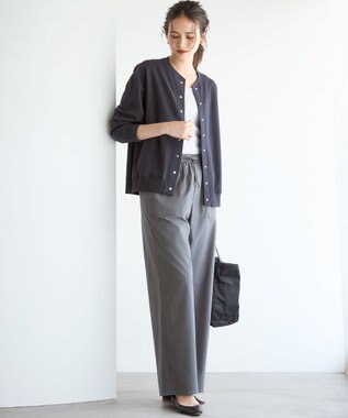 23区 L 【SLOW/一部店舗限定】ライトタンブラータフタ ワイド パンツ ライトグレー系