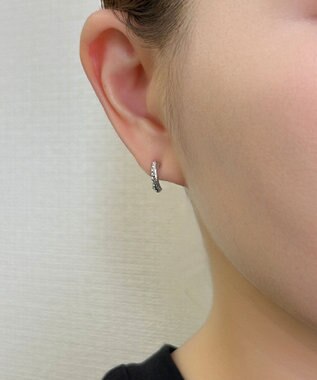 Phoebe 【金属アレルギー対応】テクスチャードスパークビジューピアス/ニッケルフリー シルバー シルバー