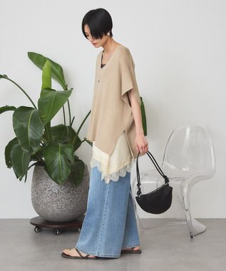 AMERICAN HOLIC Vネックニットベスト Beige