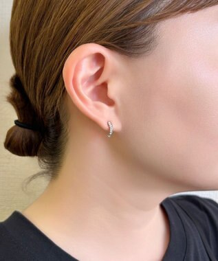 Phoebe 【金属アレルギー対応】テクスチャードスパークビジューピアス/ニッケルフリー シルバー シルバー