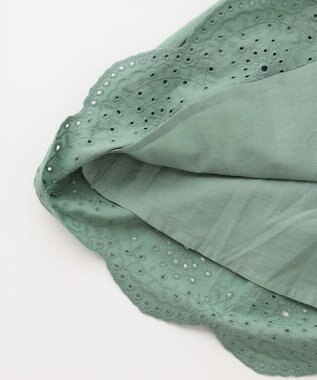 ANY KIDS 裾 刺繍 スカート グリーン