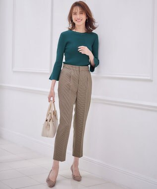 ANY SIS 【洗える】フレアースリーブ ニット ダークグリーン