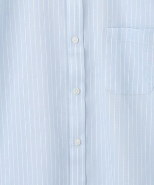 GOTAIRIKU 春夏向け【形態安定】SUMMERPREMIUMPLEATS_スモールワイドカラー 半袖ドレスシャツ（ストライプ/チェック） サックスブルー系1