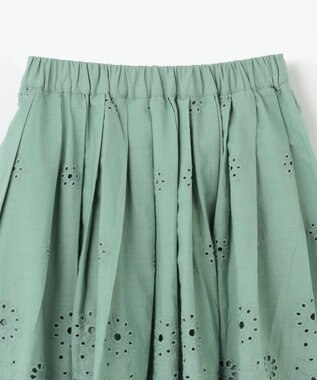 ANY KIDS 裾 刺繍 スカート グリーン
