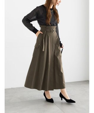 Te chichi カーゴフレアスカート カーキ