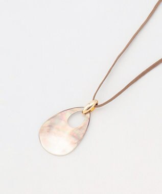 23区 ドロップシェル ネックレス ダークブラウン系