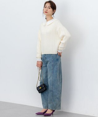 組曲 S ライトデシン プリーツブラウス アイボリー系