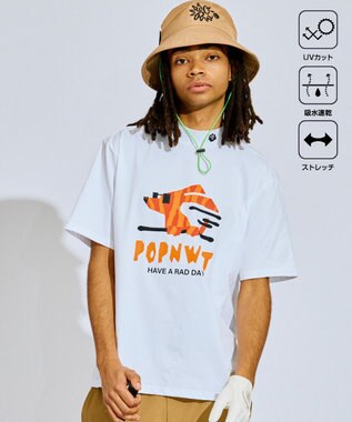 PW CIRCULUS 【吸水速乾 / UV遮蔽率99% UVカット / ストレッチ】【MEN】アニマルグラフィックモックT ゴルフ ホワイト系