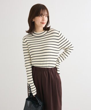 Green Parks 袖口金釦リブニットプルオーバー Border