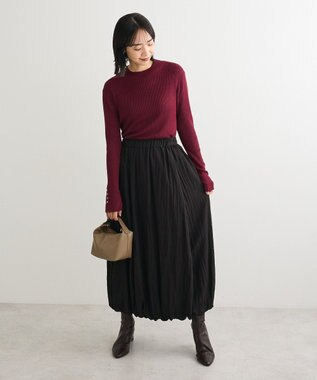 Green Parks 袖口金釦リブニットプルオーバー Bordeaux