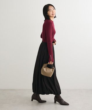 Green Parks 袖口金釦リブニットプルオーバー Bordeaux