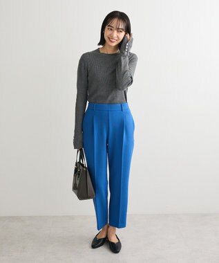 Green Parks 袖口金釦リブニットプルオーバー Gray Mixture