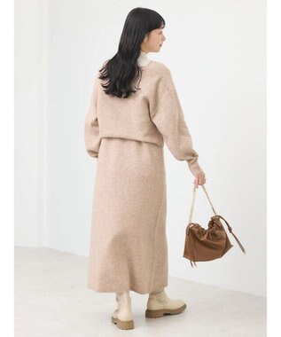 earth music&ecology Ｓｅｔ２点クロスニット＋ノースリーブニットワンピース Beige