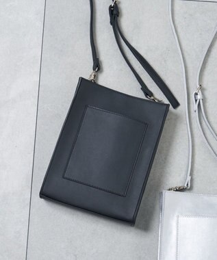 WEGO レザータッチスクエアショルダー ブラック