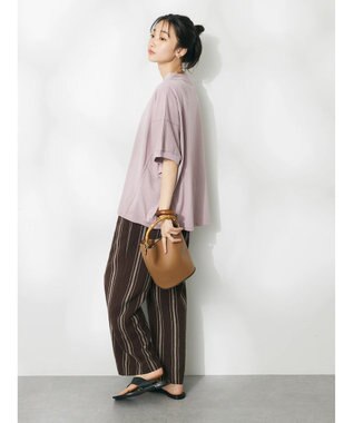CRAFT STANDARD BOUTIQUE リネンレーヨンストライプイージーパンツ Stripe Brown