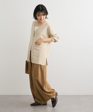 Green Parks アンチピリングゆるｚｉｐカーディガン Light Beige