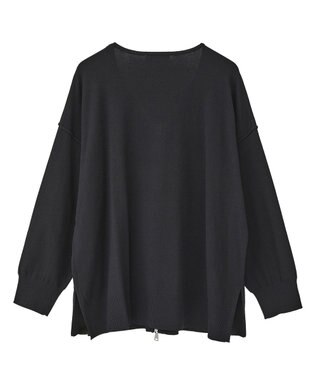 Green Parks アンチピリングゆるｚｉｐカーディガン Black