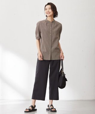 J.PRESS LADIES 【洗える】ハイテンションT/Rライトカルゼ セミワイド パンツ ブラック系