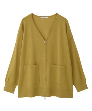 Green Parks アンチピリングゆるｚｉｐカーディガン Lime Green