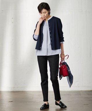 J.PRESS LADIES Ville de Paris スクエア プリント スカーフ ネイビー系5