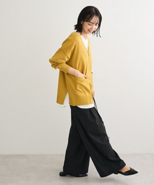 Green Parks アンチピリングゆるｚｉｐカーディガン Lime Green