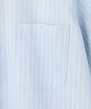 GOTAIRIKU 春夏向け【形態安定】SUMMERPREMIUMPLEATS_スモールワイドカラー 半袖ドレスシャツ（ストライプ/チェック） サックスブルー系1