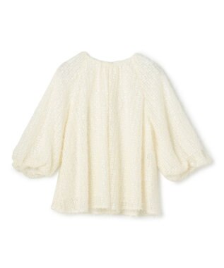 UNFILO エアリーヤーン ギャザーブラウス エクリュ