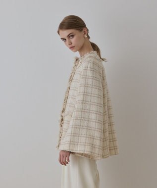 GRACE CONTINENTAL フレアスリーブツイードジャケット キナリ