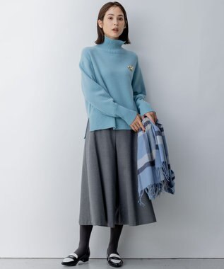 組曲 T/Rツイルストレッチ フレアパンツ グレー系