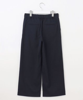 J.PRESS LADIES L 【洗える】シャークスキン セミワイド パンツ ネイビー系