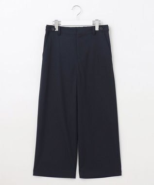 J.PRESS LADIES L 【洗える】シャークスキン セミワイド パンツ ネイビー系