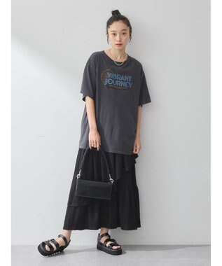 earth music&ecology カットティアードスカート Black