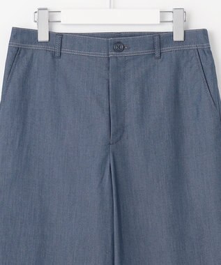 J.PRESS LADIES 【洗える】ツイルライトストレッチ セミワイド パンツ ネイビー系