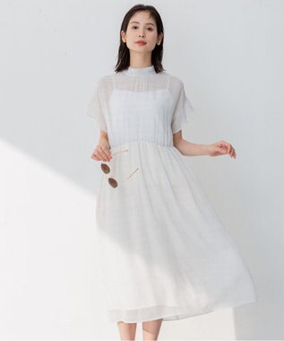 組曲 【WEB限定・2WAY】サッカードビードットプリント ワンピース アイボリー系5