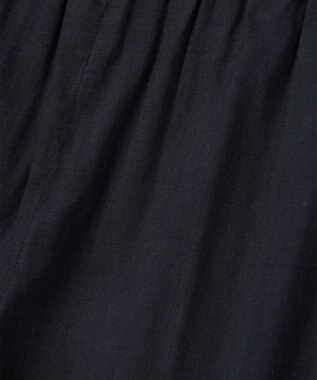 23区 L 【洗える】リネンレーヨンストレッチ ドロスト パンツ ネイビー系