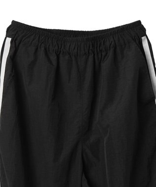 WEGO 【ウエストゴム】ラインリボンデザインナイロンバンツ ブラック