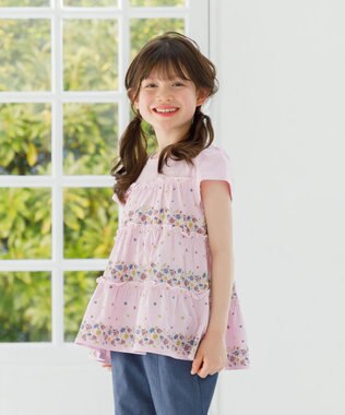 組曲 KIDS 【150-160㎝】ティアードフラワー チュニック
