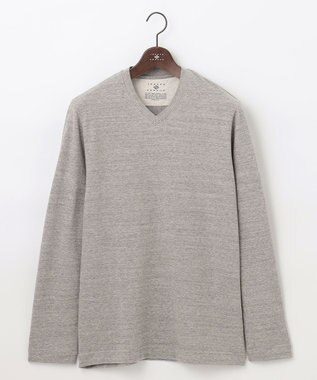 JOSEPH ABBOUD 【サスティナブル素材/柔らかな肌触り/ジャパンファブリック】 コットンラフィー Vネック Ｔシャツ ライトグレー系
