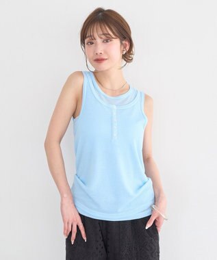 earth music&ecology 【SET】シアーフライスレイヤードタンクトップ Light Blue