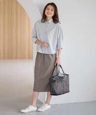 ANY 【セットアップ可能/UVケア/接触冷感/ストレッチ】イージーケアタイトスカート モカ