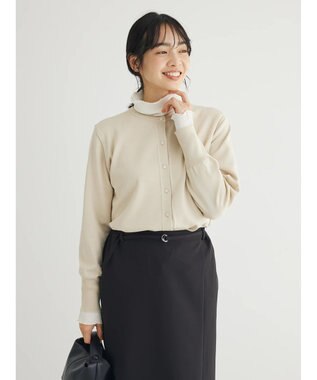 Green Parks 洗える　クルーネックカーディガン Light Gray