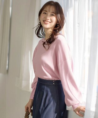 ANY SIS 【花粉対策】ドルマン ニット ペールピンク