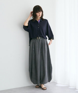 YECCA VECCA デニムコクーンドレープパンツ Black