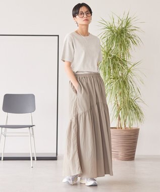 AMERICAN HOLIC きれいめコットンベーシックＴシャツ（５分袖） Oatmeal