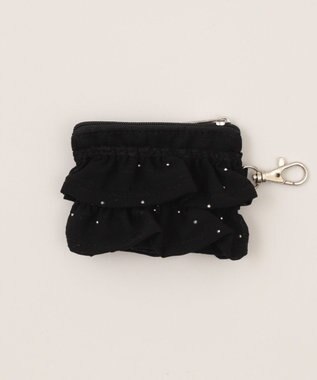 WEGO ミニキラキラフリルポーチ ブラック