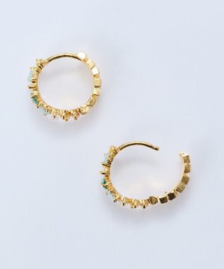 Phoebe グレースカラービジューフープピアス　グリーン グリーン